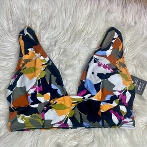 Bar III Tropical Flower Print Bikini Top